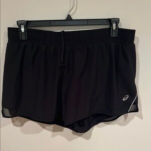 Asics Black Athletic Shorts Lightweight Breathable
